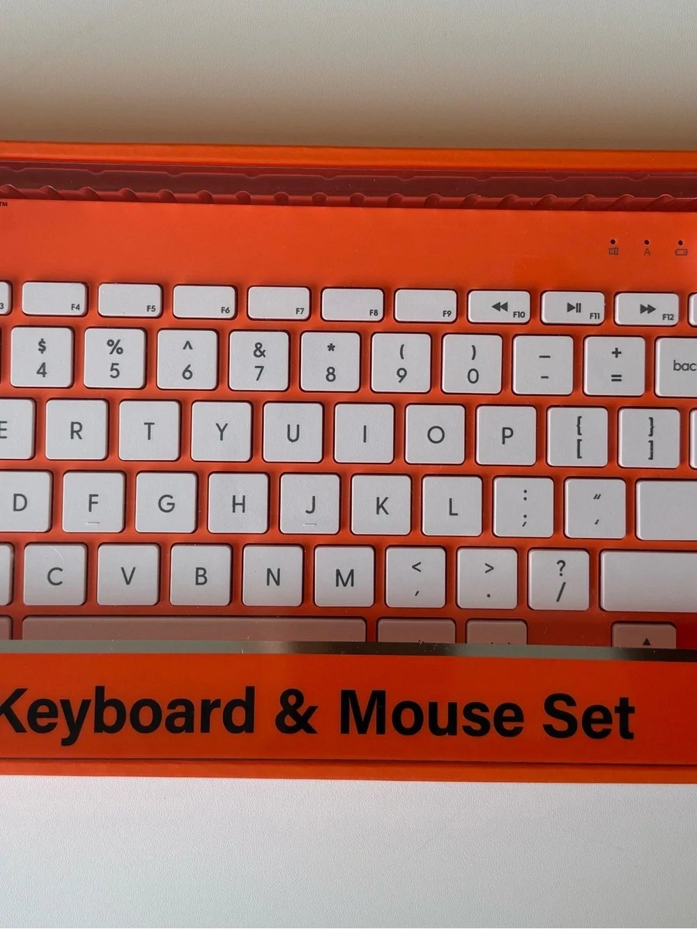 Wireless Orange Acrylic Keyboard and Mouse Combo